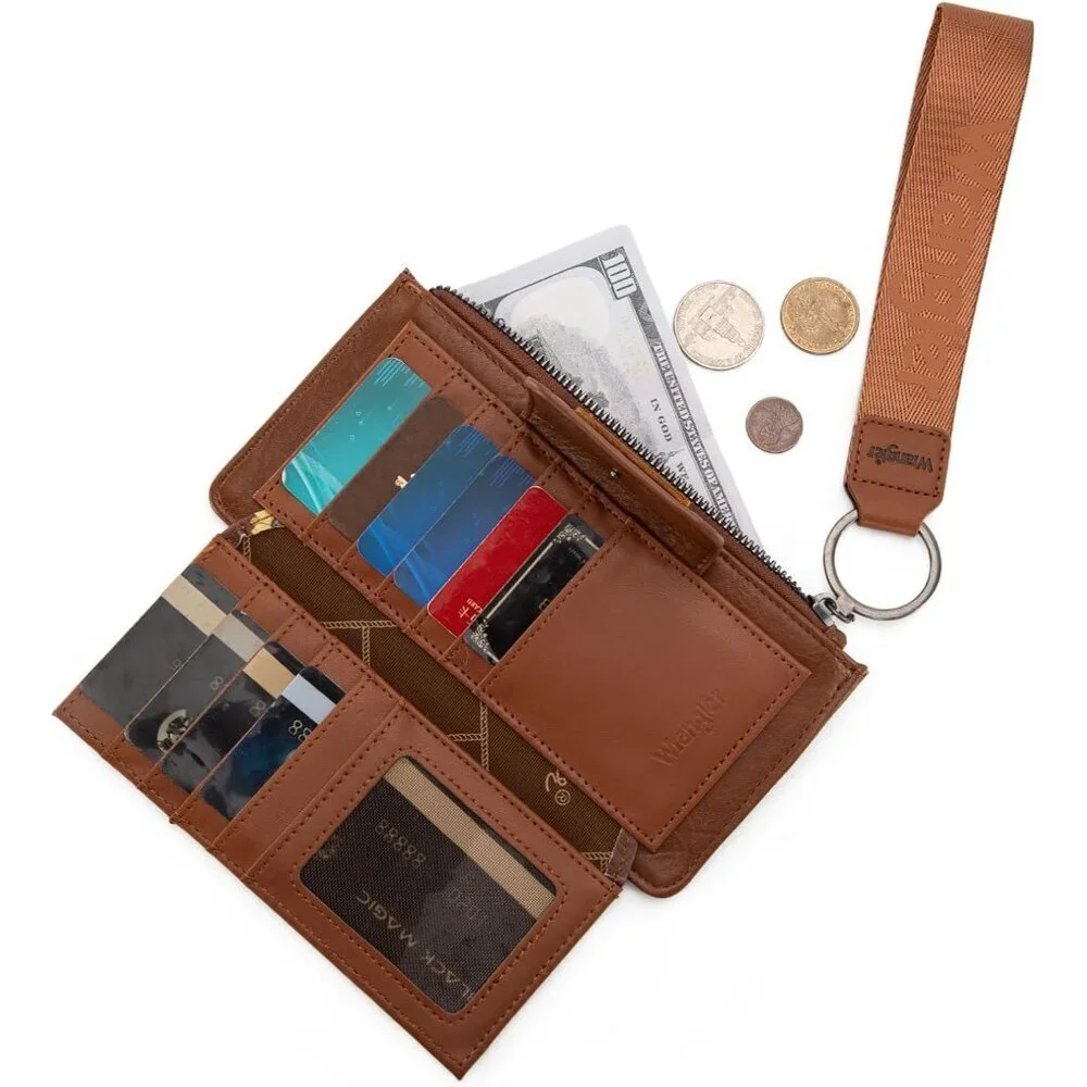 Women Wallet RFID Block Sunflower Clutch Wristlet Organizer Coin Card